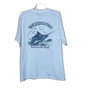 NWT Quiksilver Waterman Collection Sketch Artist Swordfish Tee White Large